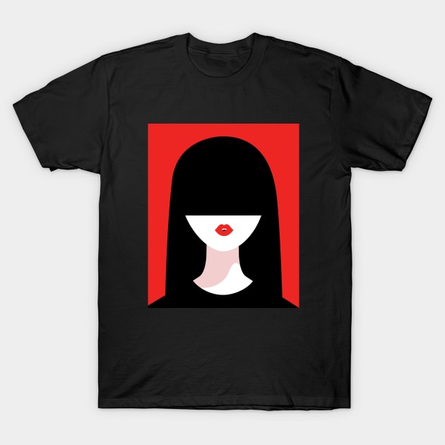 Lady in black T-Shirt by VictoriaBlackDesigns